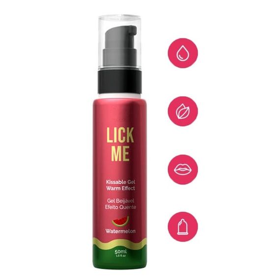 Їстівний гель зі смаком кавуна Intt Lick Me Watermelon і зігрівальним ефектом, 50 мл Sex Aura | Зображення 1