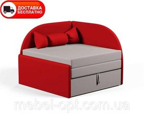 Дитяче розкладне крісло-ліжко Малютка 02 червоне, оббивка тканина рогожка