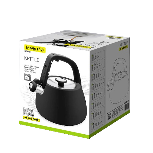 Чайник 2,5л металевий чорний MR-1318-BLACK Maestro | Зображення 3