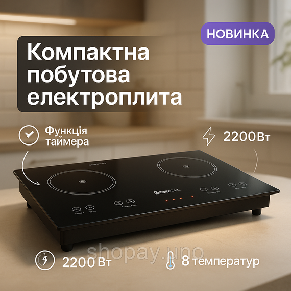 Портативная индукционная электроплита Suntera ICD-2202 2200Вт, Переносная электрическая плита FL-93