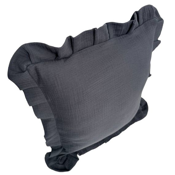 Декоративна наволочка SoundSleep Muslin Graphite 45х45 см з рюшами (94331646) | Зображення 3