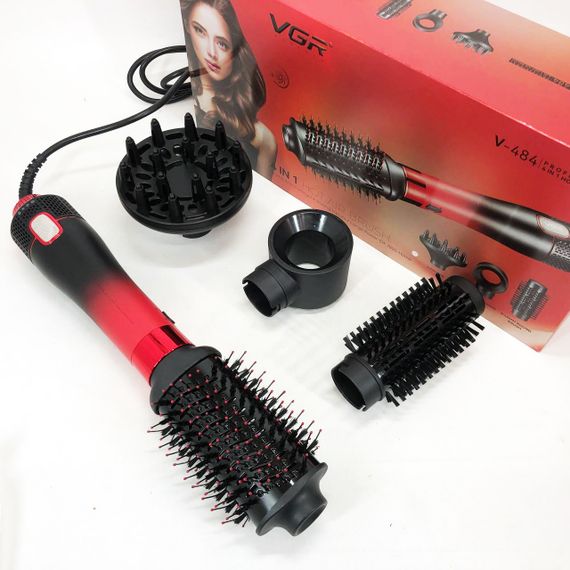 Фен-щітка стайлер VGR V-484 4 в 1. Колір: червоний | Зображення 5