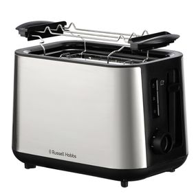 Тостер Russell Hobbs Heaton, нержав., підігрів, розморожування, чорний+нерж (27390-56)