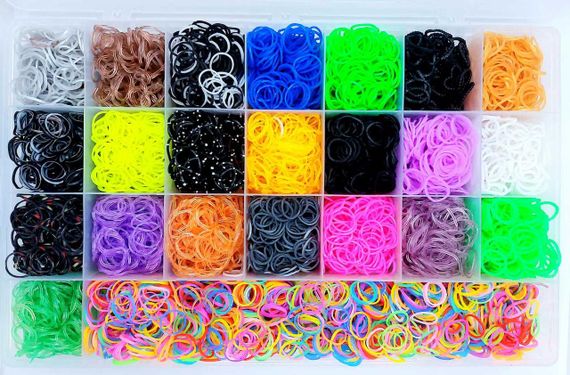 Набір гумок для плетіння браслетів 15600 шт Loom Bands, гігантський дворівневий набір резинок зі станком | Зображення 1
