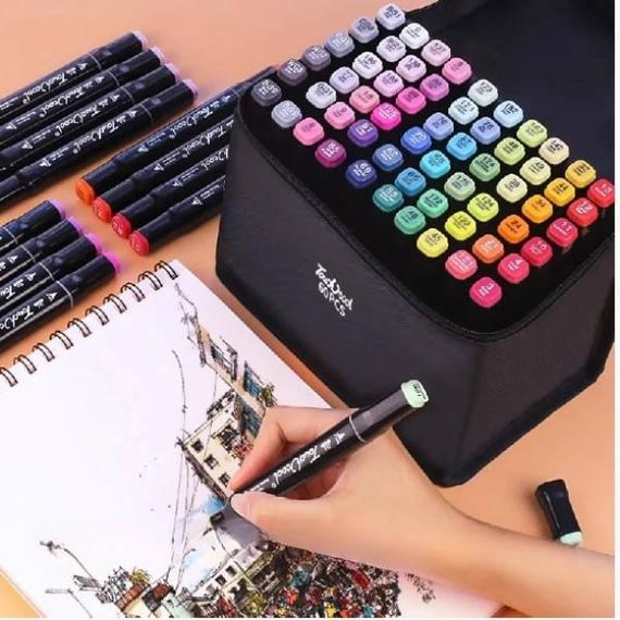 Набор маркеров для рисования и скетчинга на спиртовой основе 204шт