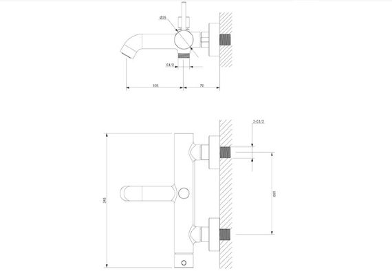 Змішувач для ванни Omnires Y brushed gold (Y1231GLB) | Зображення 1