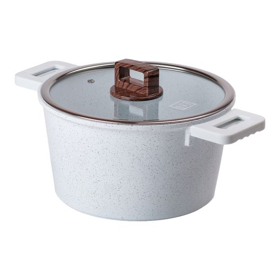 Алюмінієва каструля з керамічним покриттям антипригарним Ø 24 см Біла MGC HP-4-441 | Зображення 3