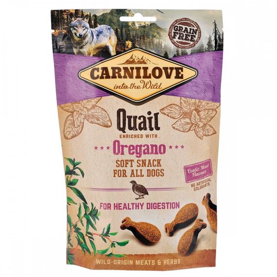 Ласощі Carnilove Dog Semi Moist Snack Quail with Oregano для собак для здорового травлення з перепелом та орегано 200 г