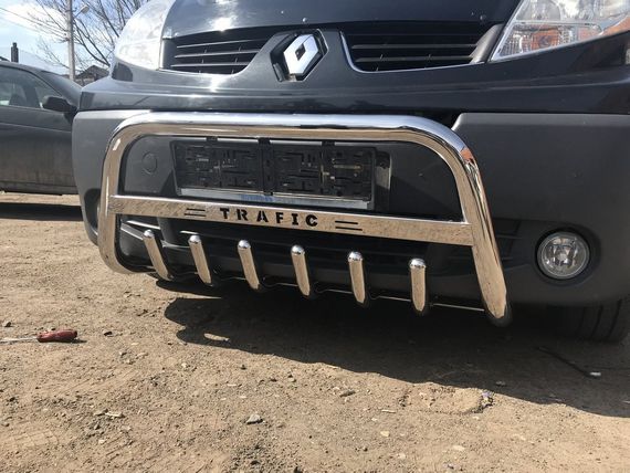 Кенгурятник WT003-4 (нерж.) С надписью для Renault Trafic 2001-2015 гг | Зображення 9