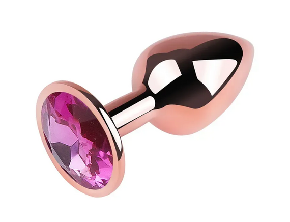 Анальна пробка із кристалом EGZO - Rose Gold Round Plug Rose size M Sex Aura | Зображення 2