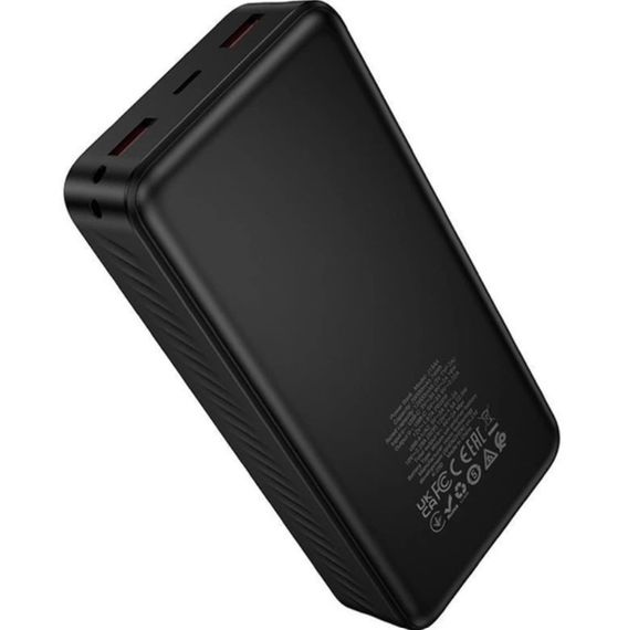 Power Bank павербанк Hoco J154A портативна швидка зарядка 20000 mAh 3 порта USB Type-C USB-A LED-дисплей 22,5 Вт Чорний | Зображення 1