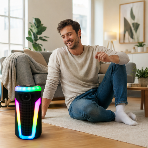 Колонка-Bluetooth 4 дюйма MS-3638BT 40 см / Акустическая система с Bluetooth / Колонка с RGB подсветкой | Зображення 1