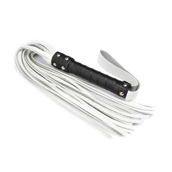 Флоггер из комбинированной кожи Flirty COMBO Leather - Black & White, BM-00012 sexstyle | Зображення 2