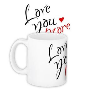 Чашка з принтом Love you more 330 мл (KR_PAR020)