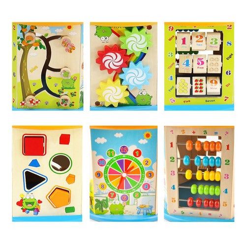 Деревянный развивающий куб, сортер, бизиборд, мультибокс 8 в 1 Kruzzel 22429 | Зображення 7