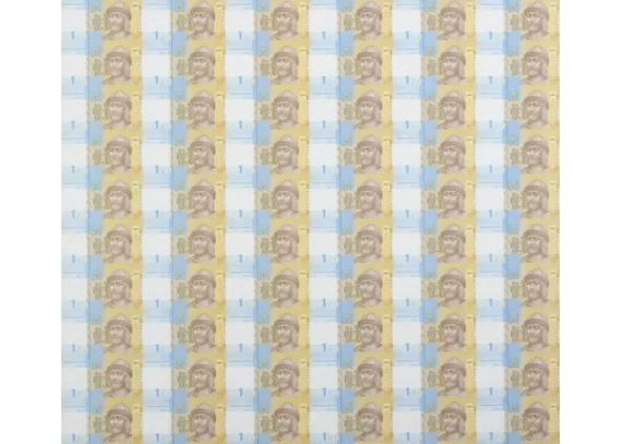 Колекційні листи купюри України. Нерозрізані гривні 1грн, 60шт
