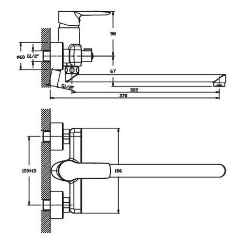 Змішувач для ванни Haiba COLUMBIA 006 (HB0039) | Зображення 1