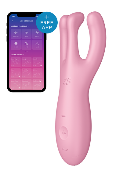 Гнучкий смарт-вібратор Satisfyer Threesome 4 Connect App рожевий Sex Aura