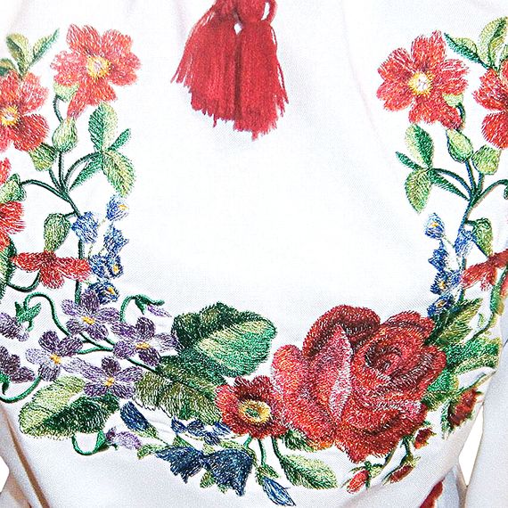 Рубашка Украинская вышиванка 497 цвет белый размер L/XL | Зображення 1