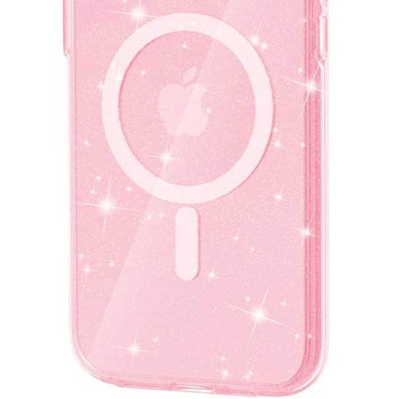Чохол TPU Galaxy Sparkle (MagFit) для Apple iPhone 16 (6.1") Pink+Glitter | Зображення 3
