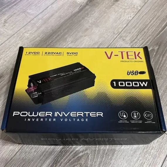 Перетворювач напруги автомобільний V-TEK Power Maxx-SSK1000W, інвертор 12/220В, USB, охолодження Чорний | Зображення 5