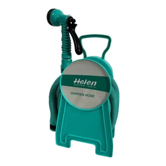 Шланг поливальний 10м з котушкою і розпилювачем з 7 режимами Helen Garden Tools шланг садовий, що розтягується | Зображення 1