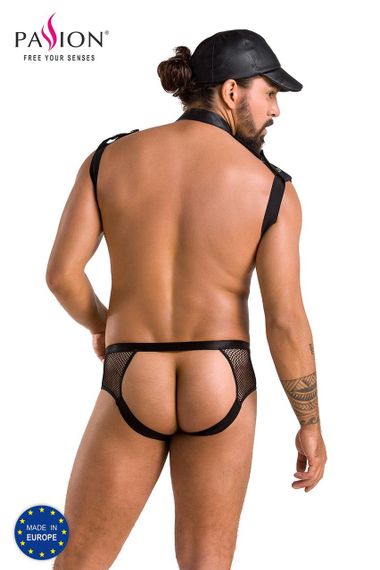 Комплект еротичної чоловічої білизни Passion 038 JOHN XXL/XXXL Black, боді, кепка sexstyle | Зображення 5