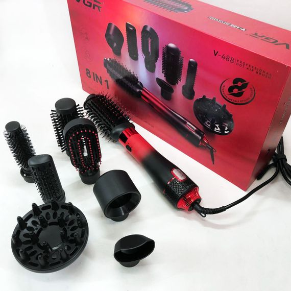 Фен для волос 2 режима температуры, Фен профессиональный домашний для волос Расческа-браш укладки DA-24 | Зображення 1