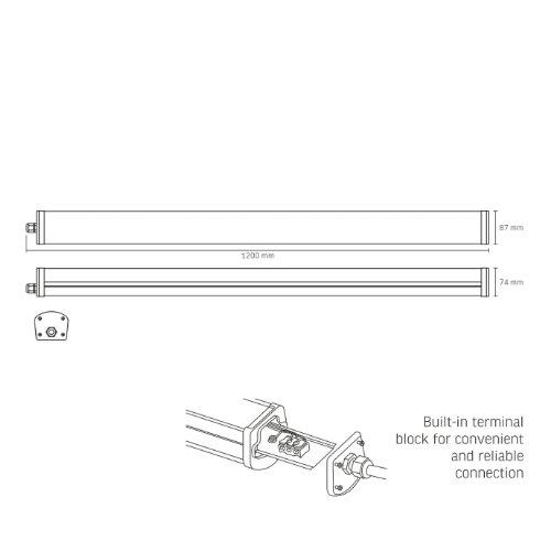 LED Світильник лінійний 48W 1,2м 4000К 220V IP65 Videx | Зображення 6