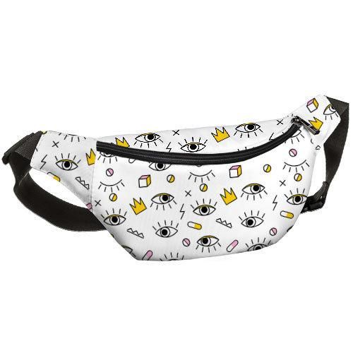 Сумка на пояс бананка Bumbag Глазки 27x16 см (BB_18J025_BL_BL)
