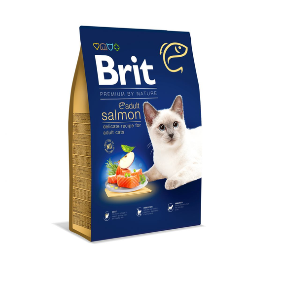 Сухий корм Brit Premium для котів з лососем 8 кг
