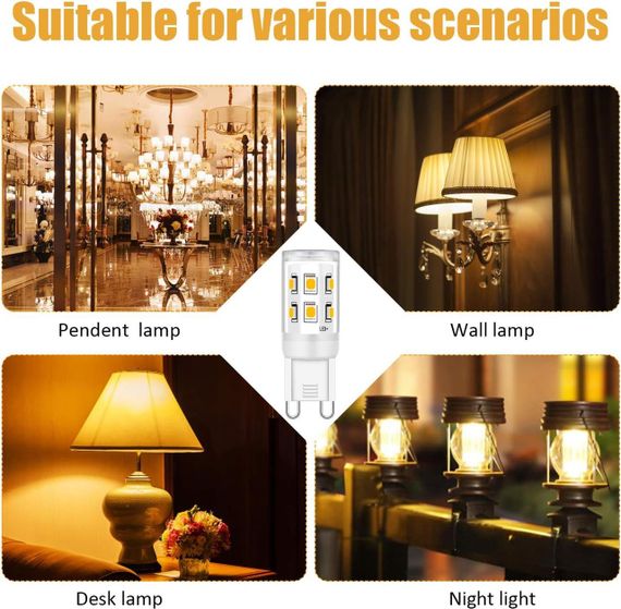 Світлодіодна лампа Ugvmn G9 4 Вт, еквівалентна галогенним лампам 15 Вт, 20 Вт, 25 Вт, світлодіодна лампа, 10 | Зображення 4