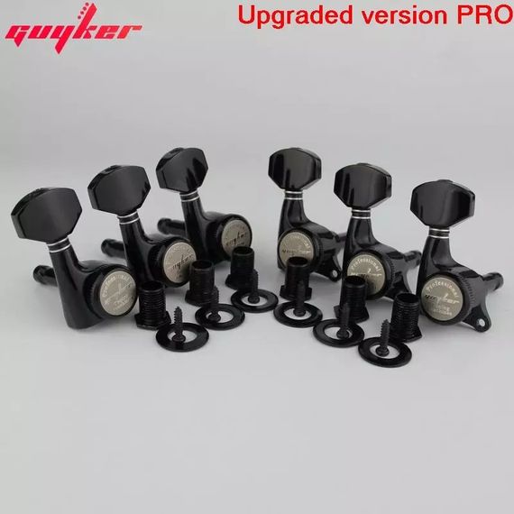 Колки Machine Heads Guyker 6R PRO локовые для электрогитары Fender Yamaha Cort ibanez гитари черные усиленные | Зображення 4