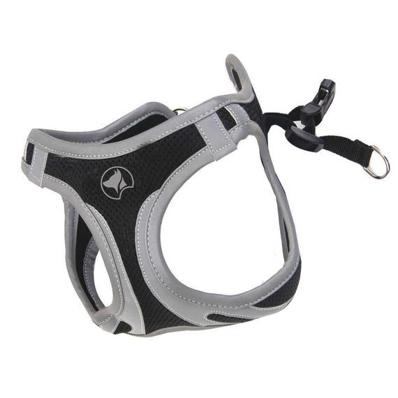 Шлея для собак нейлонова M 41-46 см Croci HIKING REFLECTIVE чорна