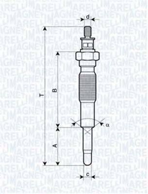Свічка розжарювання (062900063304) (вир-во MAGNETI MARELLI) MAGNETI MARELLI UC46A на MAZDA ETUDE III Наклонная задняя часть (BF)