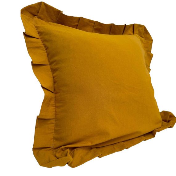 Наволочка декоративна з рюшами Stonewash Mustard SoundSleep 45х45 см | Зображення 5