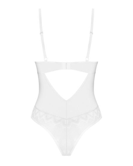Боді Obsessive Alissium Teddy White, XS/S, ліф з м’якою чашкою, високі вирізи для ніг sexstyle | Зображення 5