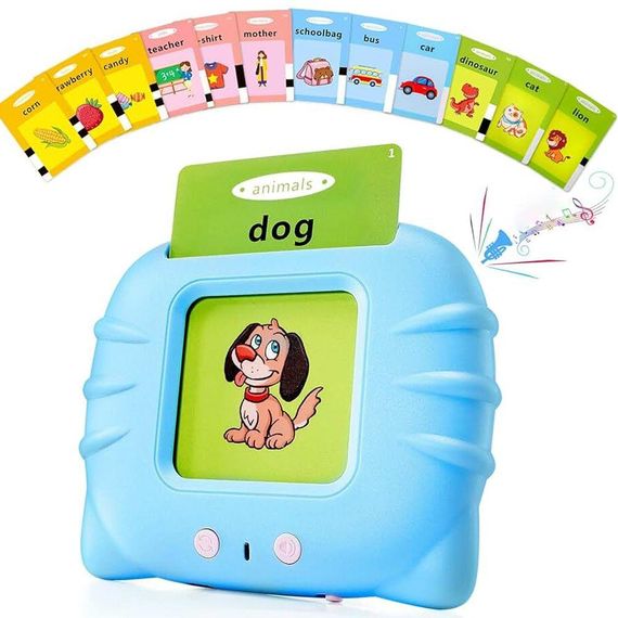 Детский планшет для изучения английского языка с карточками на 224 слова, Голубой / Интерактивный планшет для
