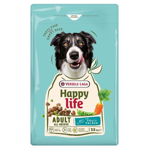 Сухий корм для собак з лососем Happy Life Adult with Salmon 2.5 кг