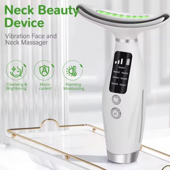 7в1 LED Масажер для шиї та обличчя з підігрівом NeckLift Pro — Антивіковий ліфтинг + 7 кольорів світлотерапії | Зображення 5