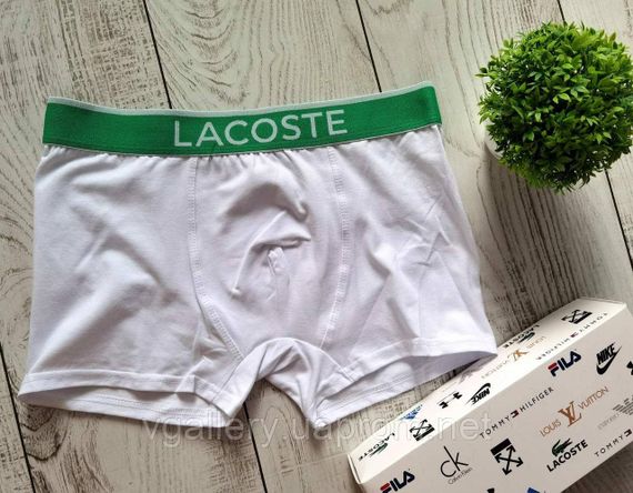 Чоловічі боксери Lacoste, чоловічі труси Лакоста, Бавовняні труси Преміум якості Лакоста - поштучно