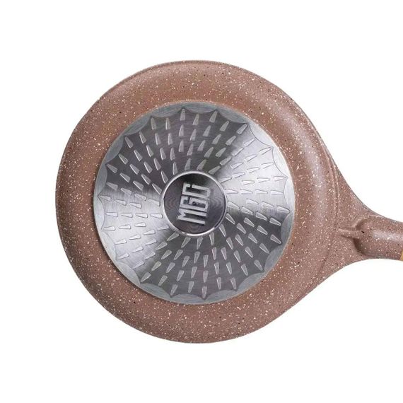 Алюмінієва сковорода для млинці з мармуровим антипригарним покриттям Ø 22 см, товсте дно MGC кавового кольору | Зображення 4