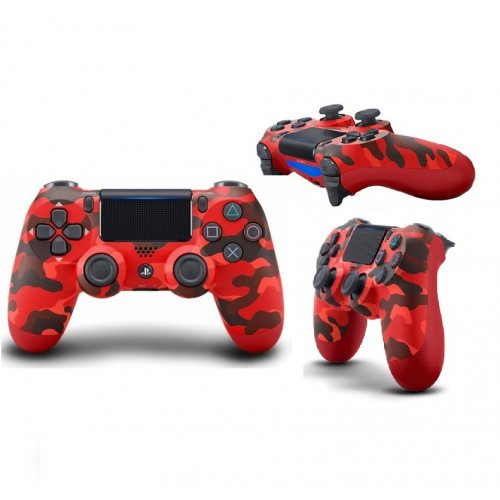 Багатофункціональний джойстик DualShock 4 для Sony PS4 V2 Червоний камуфляж Bluetooth NEW З ЛОГОТИПОМ | Зображення 2