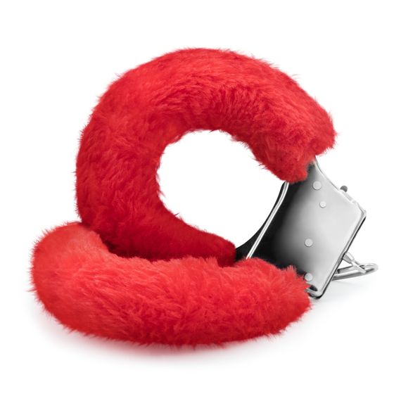 Наручники Love Cuffs Crushious металеві, з червоним хутром Sex Aura