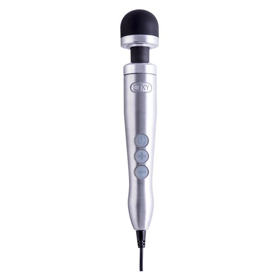 Вібромасажер DOXY Die Cast 3 Silver (Satin), дуже потужний, живлення 220В, металевий корпус