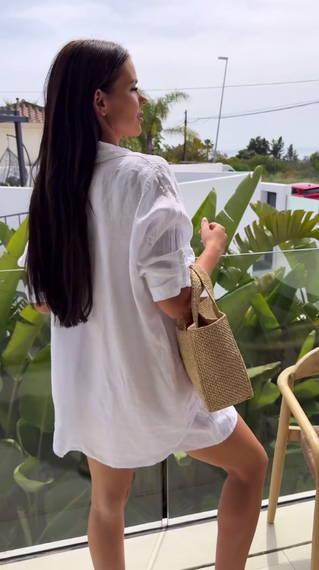 Женский летний костюм двойка шорты и рубашка LY25028 цвет белый, размер 42/44 | Зображення 1