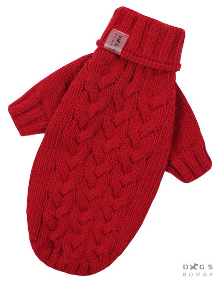 Светр в'язаний Косичка червоний Y-236 | Зображення 1