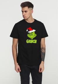 Футболка чоловіча чорна з принтом "Грінч", M
