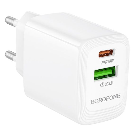 МЗП Borofone BN27 Fuente PD20W+QC3.0 (1USB-A/1C) White | Зображення 3