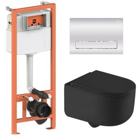 Набір Qtap Nest 4 в 1 підвісний унітаз Taurus Ultra Quiet 490x360x380 + комплект інсталяції QT2433084EUQMB46187